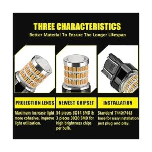 AUXLIGHT 7443 7440 T20 Bombillas LED blanco ambar_2