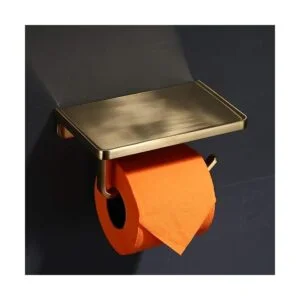 TRUSTMI Soporte de papel higiénico con estante para