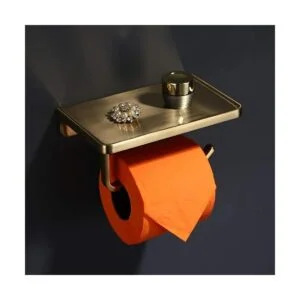 TRUSTMI Soporte de papel higiénico con estante para