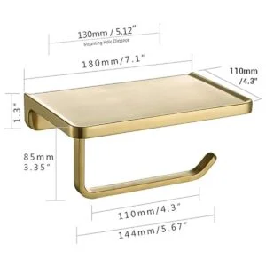 TRUSTMI Soporte de papel higiénico con estante para