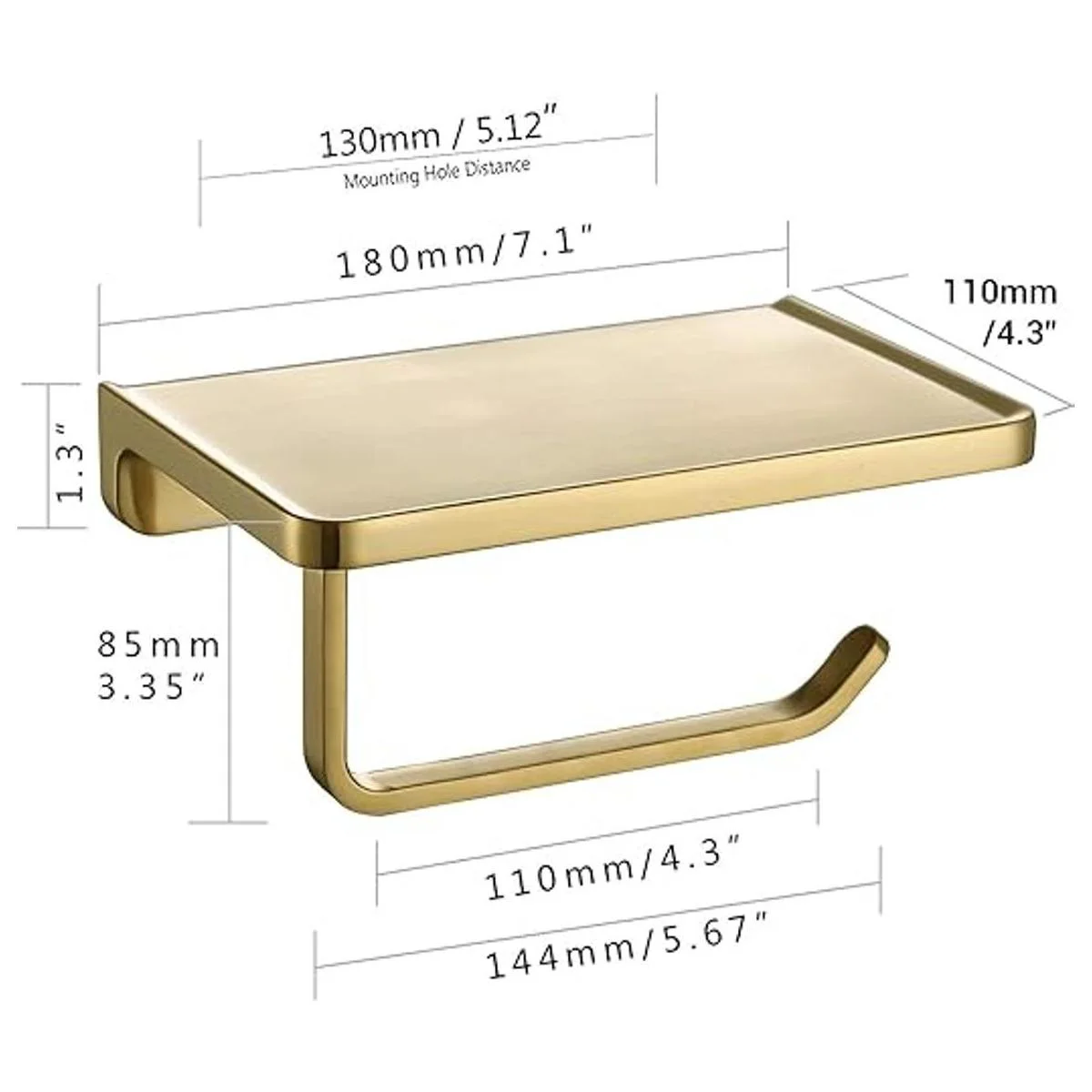 TRUSTMI Soporte de papel higiénico con estante para