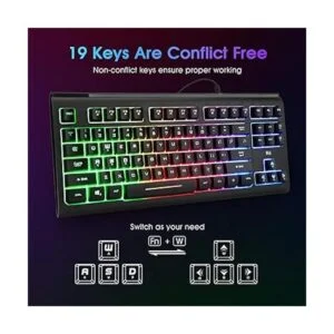Rii Primer RGB Teclado compacto de oficina para juegos