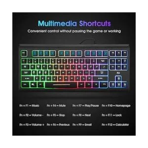 Rii Primer RGB Teclado compacto de oficina para juegos