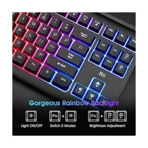 Rii Primer RGB Teclado compacto de oficina para juegos