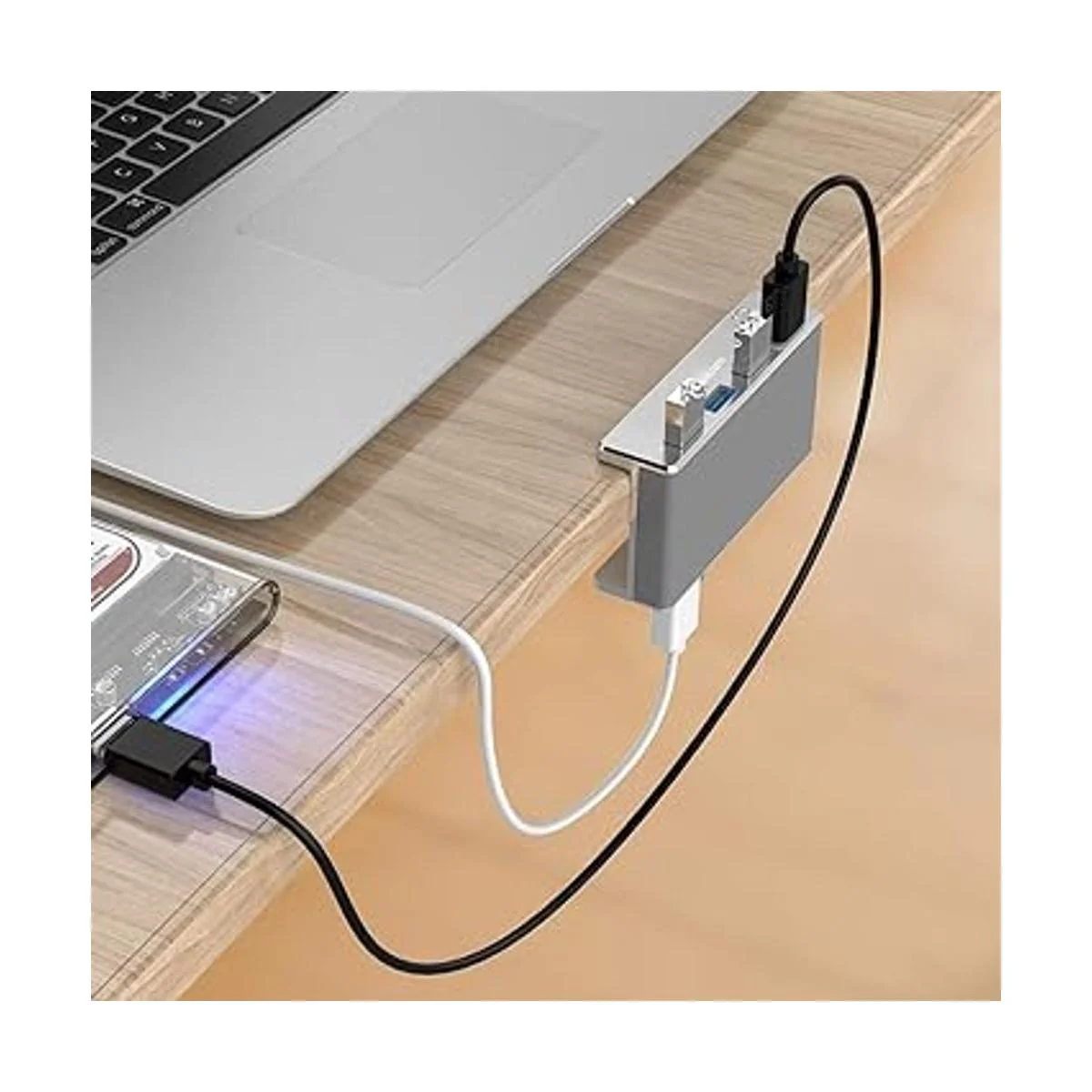 Hub USB 3.0 Rekidm 4 puertos de aluminio escritorio USB_2