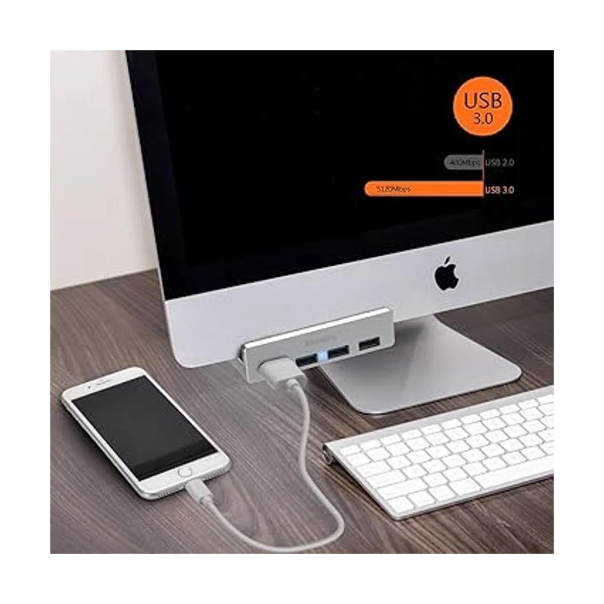 Hub USB 3.0 Rekidm 4 puertos de aluminio escritorio USB_3