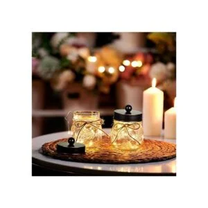 Mason Jar Organizador de almacenamiento de baño bronce