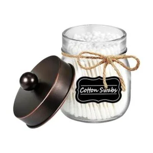 Mason Jar Organizador de almacenamiento de baño bronce