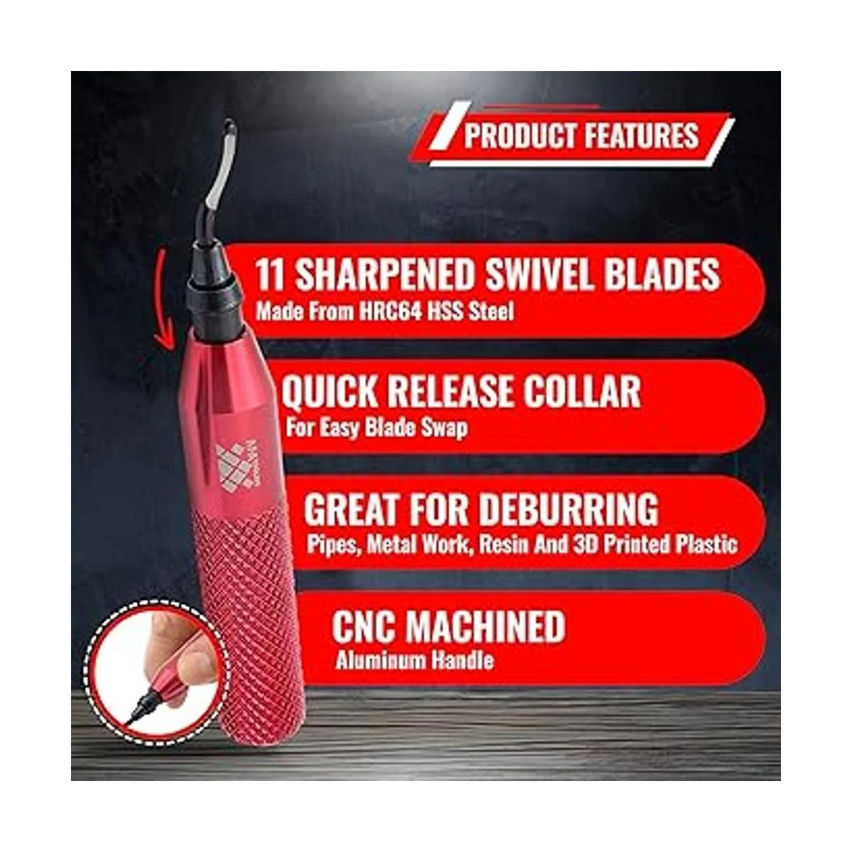 AFA Kit de herramientas de desbarbado con 11 cuchillas de_2