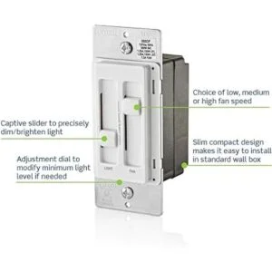 Leviton 66DF10I SureSlide Control de luz silenciosa doble_2
