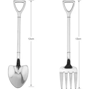 NX Garden Juego de 4 cucharas de café y tenedores de_2