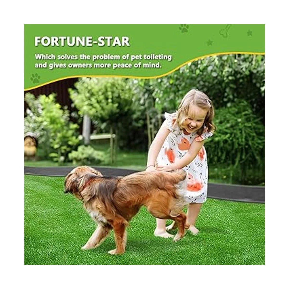 Fortunestar Tapete de hierba artificial para perros y_6