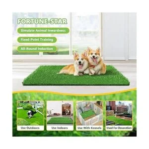 Fortunestar Tapete de hierba artificial para perros y_5