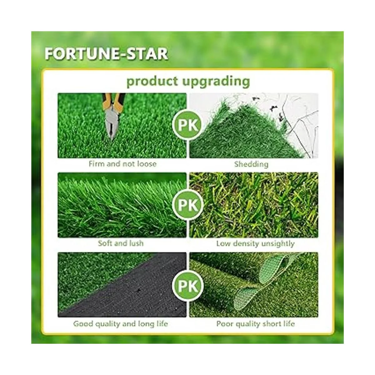 Fortunestar Tapete de hierba artificial para perros y_4