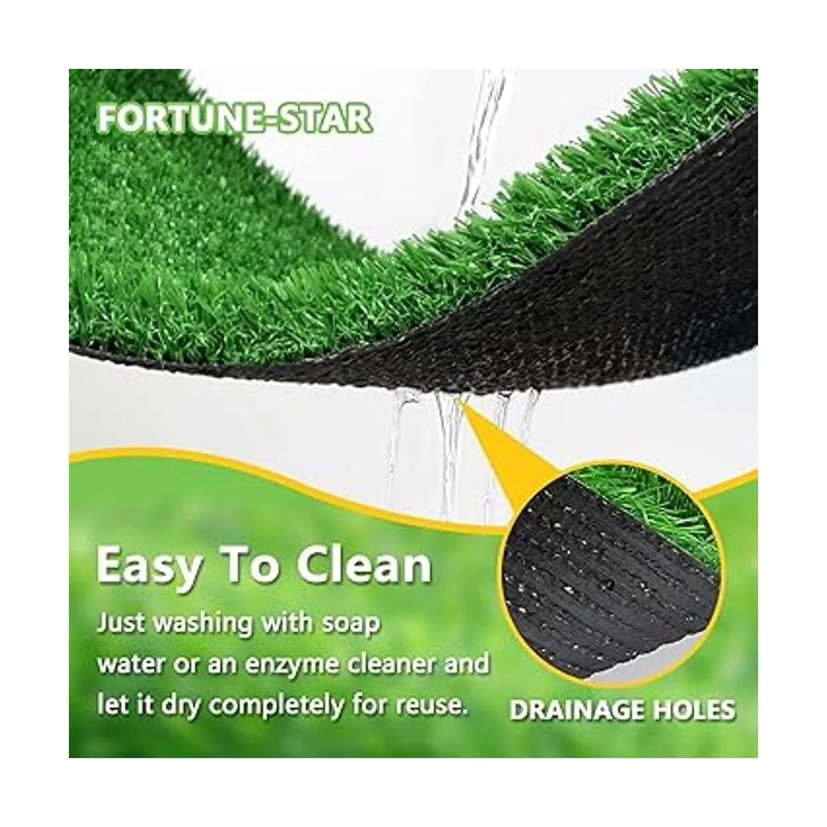Fortunestar Tapete de hierba artificial para perros y_2