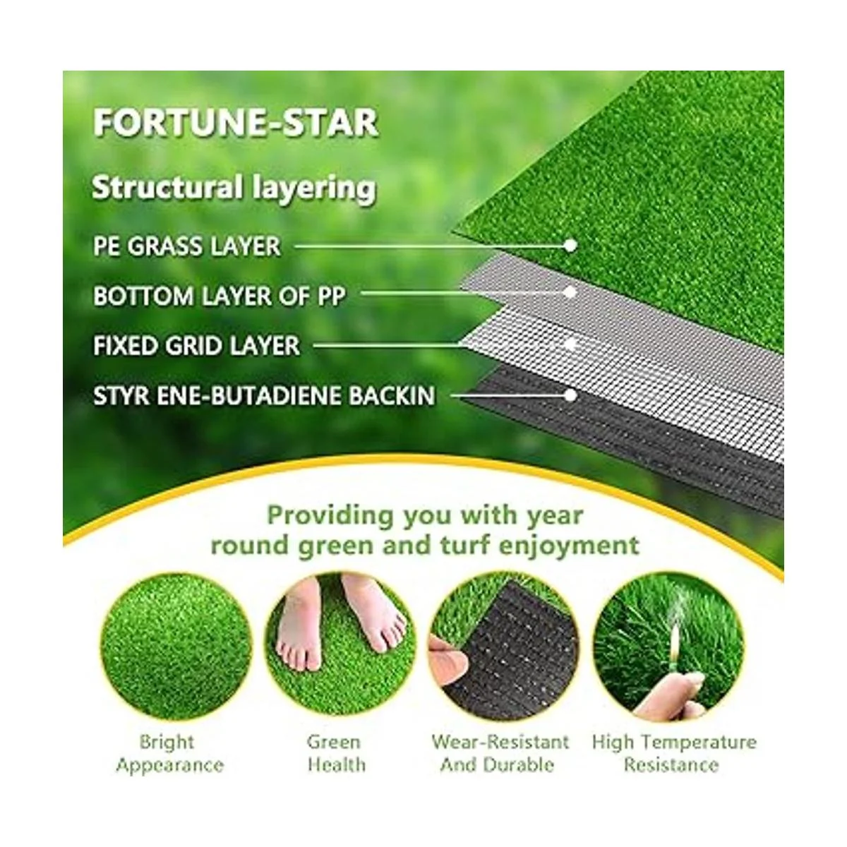 Fortunestar Tapete de hierba artificial para perros y_3