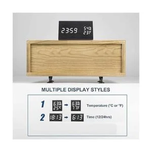 Despertador digital con pantalla LED electrónica de_5