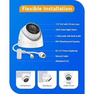 ANNKE C500 5MP PoE Turret Security Camera wAudio 100 ft_4