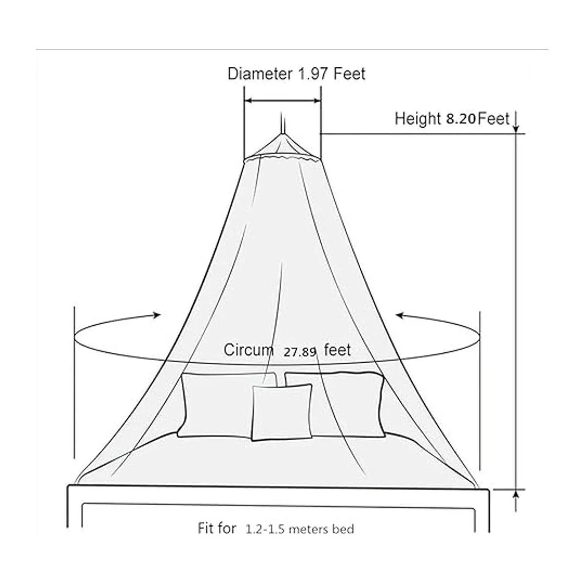 Eimilaly Mosquitera toldo para cama para decoración de_3
