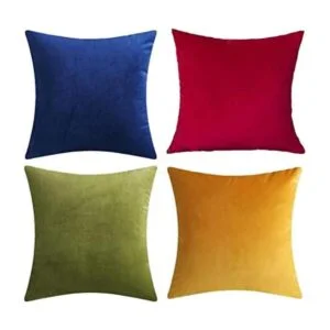 Andreannie Juego de 4 fundas de cojín de terciopelo súper