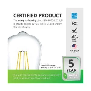 Sunco Lighting Bombillas LED Edison de 2700 K color_6