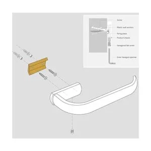 Flybath Juego de accesorios de baño 2 piezas anillo de