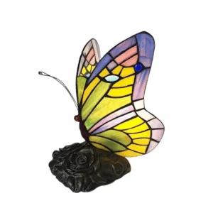 Tiffany lámpara mariposa azul cristal HMJ8060 vitral_1