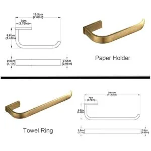 Flybath Juego de accesorios de baño 2 piezas anillo de