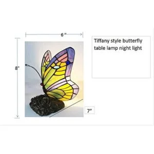 Tiffany lámpara mariposa azul cristal HMJ8060 vitral_2
