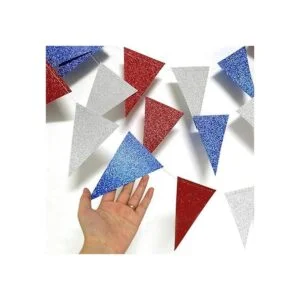 Decor365 Bandera de triángulo patriótico rojo y azul_2