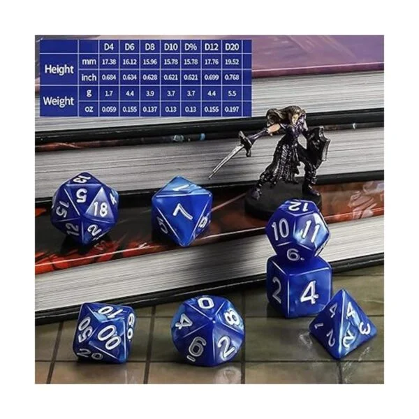 Juego de dados DND QMAY Dados poliédricos de 15 x 7 105_3