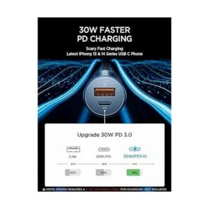 Cargador de coche USB C de 48 W Super Mini AINOPE de metal_3