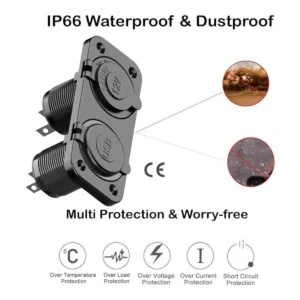 QC 3.0 Toma de corriente USB de 12 V para barco marino