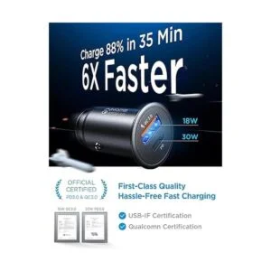 Cargador de coche USB C de 48 W Super Mini AINOPE de metal_2