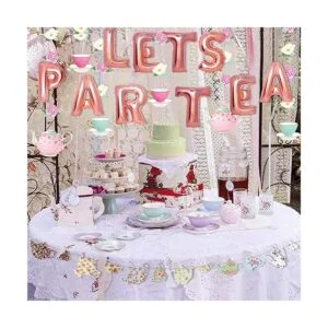 Mity rain Tea Party Decorations LETS PAR TEA Globos de_5