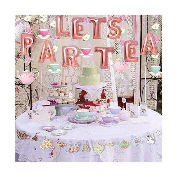 Mity rain Tea Party Decorations LETS PAR TEA Globos de_5
