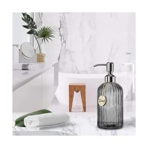 JASAI Dispensador de jabón de cocina con rayas verticales
