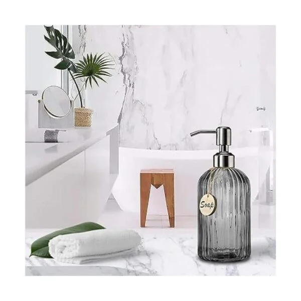 JASAI Dispensador de jabón de cocina con rayas verticales