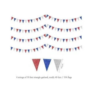 Decor365 Bandera de triángulo patriótico rojo y azul_6