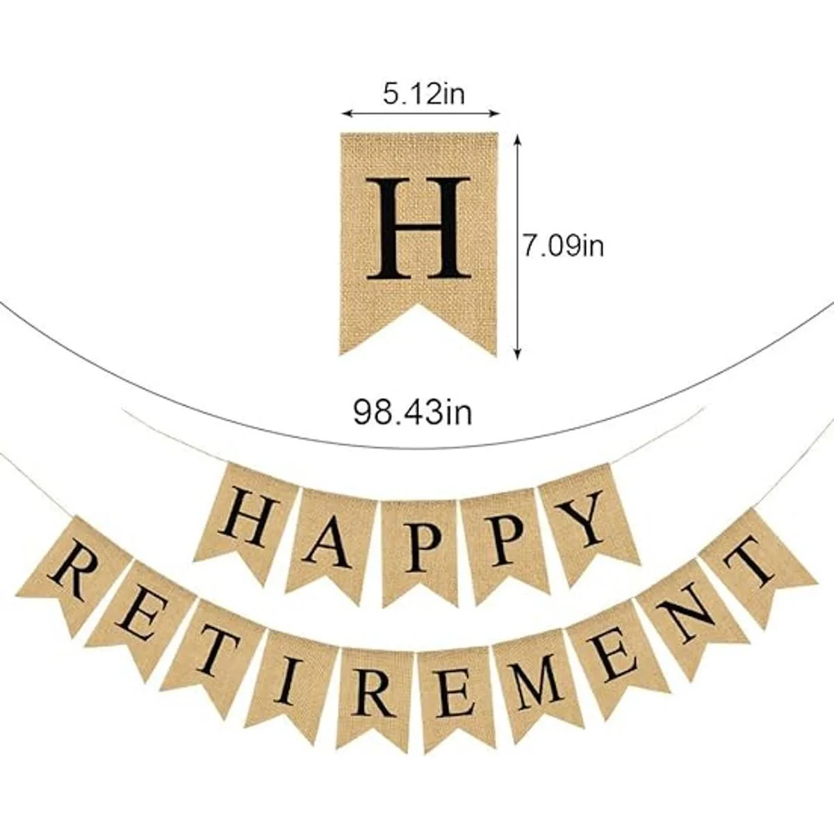 Guirnalda de yute de arpillera para fiesta de jubilación_2