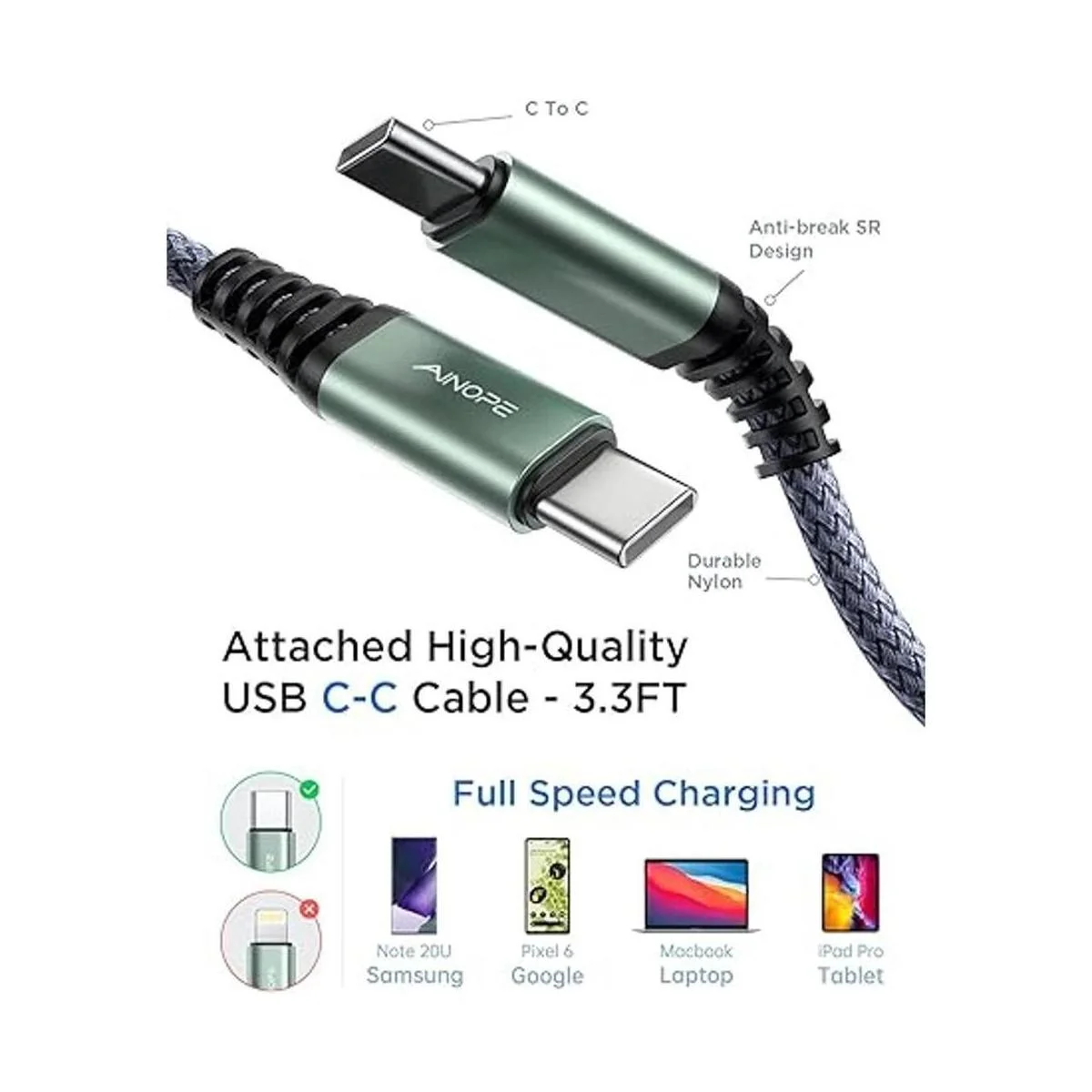 Cargador de coche USB C de 48 W Super Mini AINOPE de metal_6