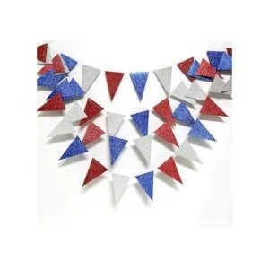 Decor365 Bandera de triángulo patriótico rojo y azul_3