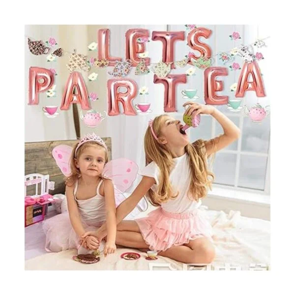 Mity rain Tea Party Decorations LETS PAR TEA Globos de_3