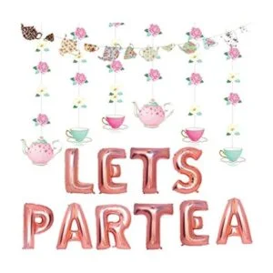 Mity rain Tea Party Decorations LETS PAR TEA Globos de_1