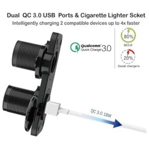 QC 3.0 Toma de corriente USB de 12 V para barco marino