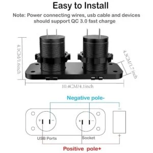QC 3.0 Toma de corriente USB de 12 V para barco marino