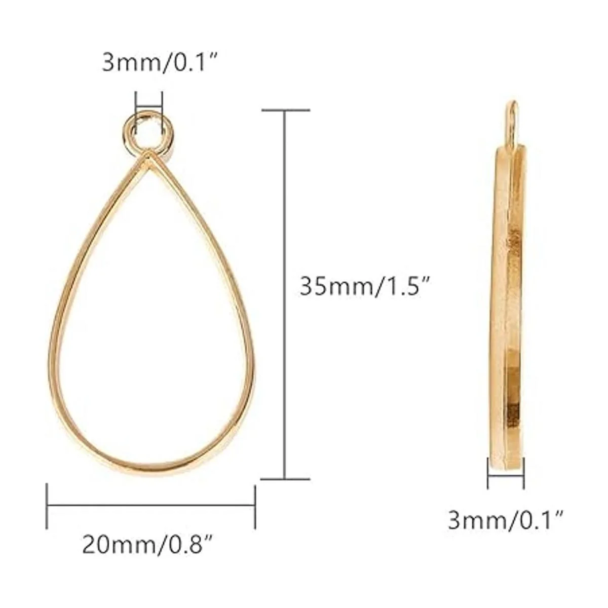 MIAO JIN 60 piezas de colgante en forma de lágrima con_2