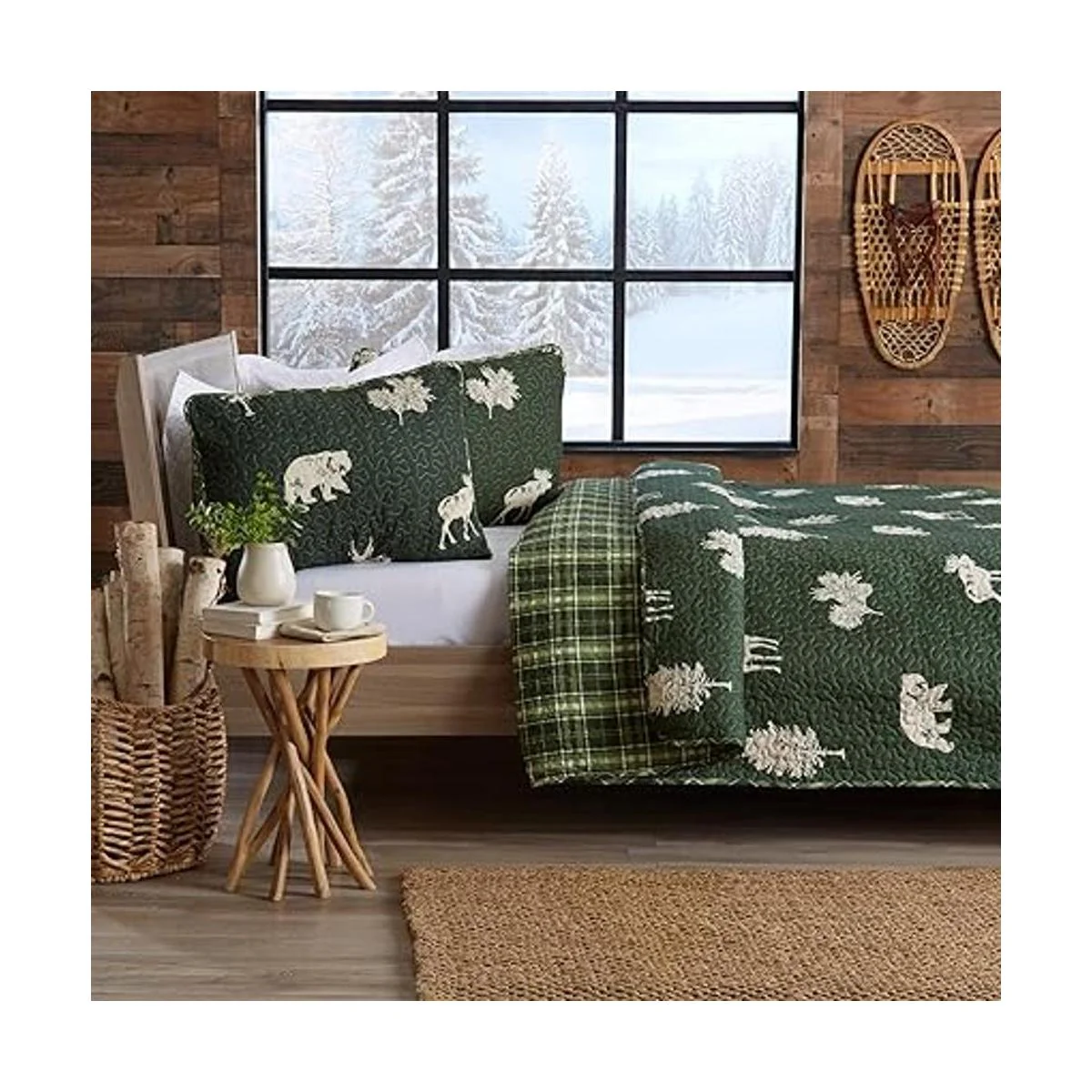 Juego de colcha de tamaño matrimonialqueen con 2 fundas._2