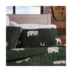 Juego de colcha de tamaño matrimonialqueen con 2 fundas._5