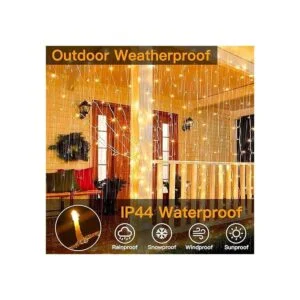 Ollny300 luces LED de cortinade navidadcolor blanco_4